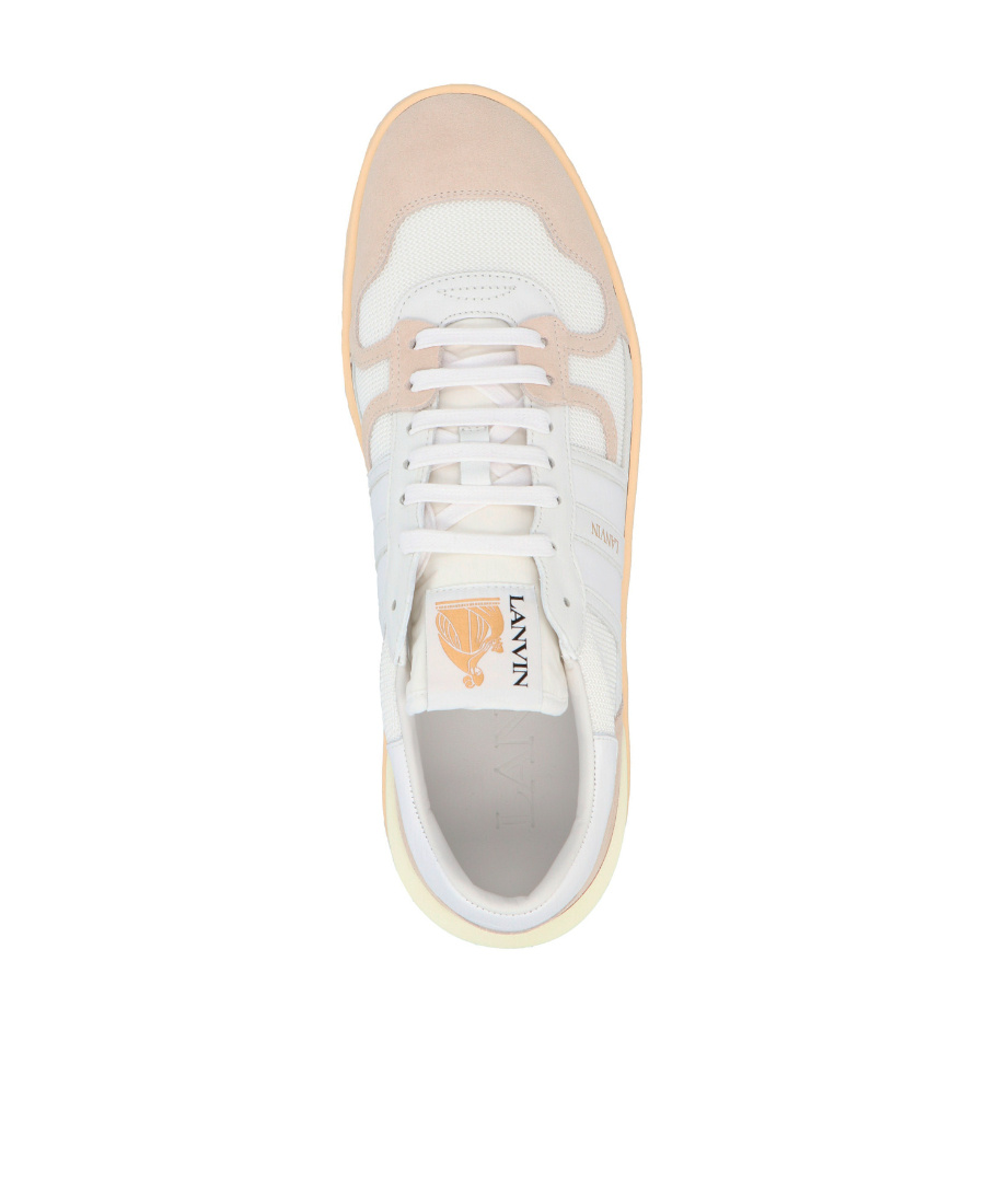 Lanvin Mesh And Leather Clay Sneakers With In White