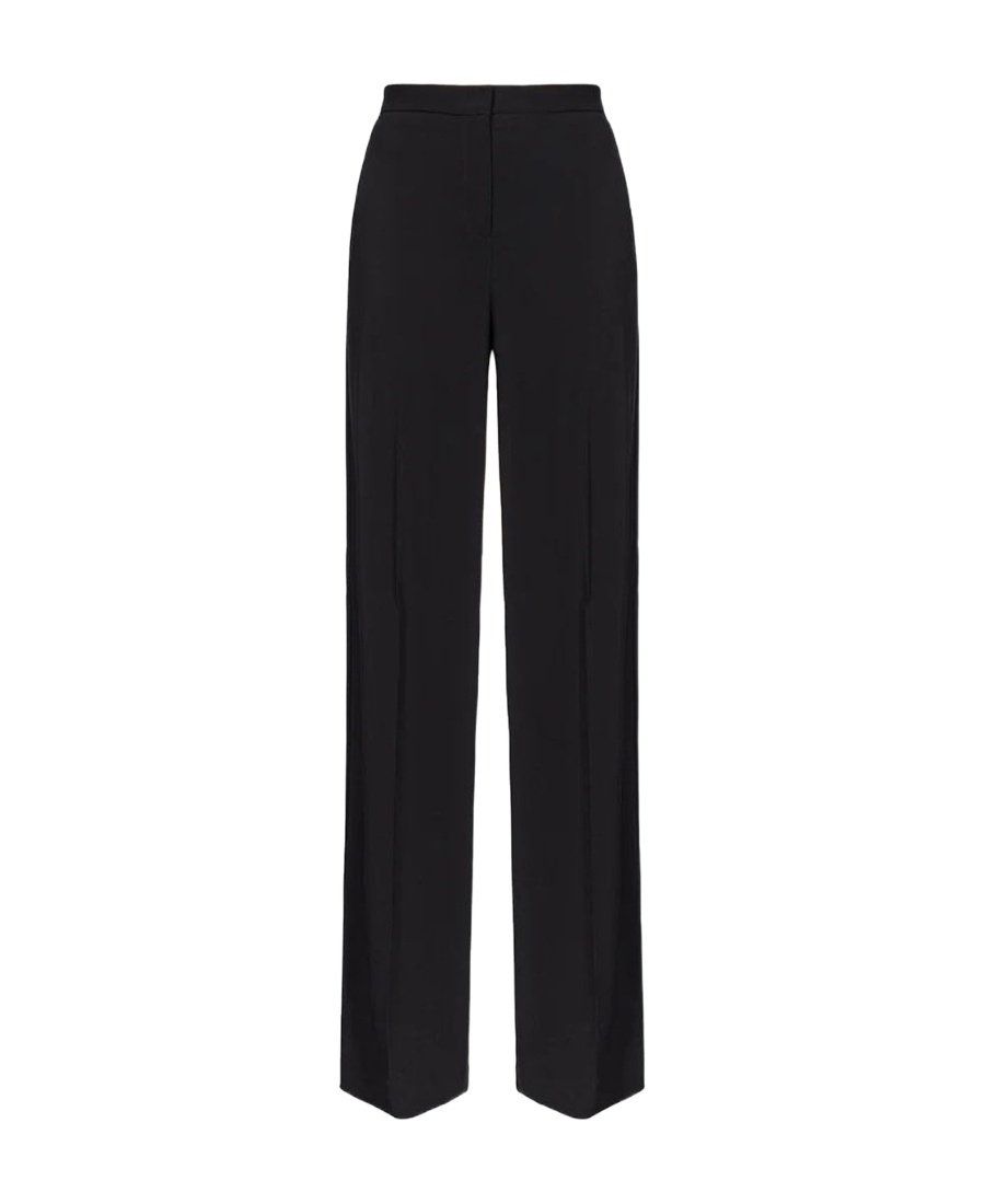 Pinko Wide-leg High Waist Trousers With Side Pockets In Black