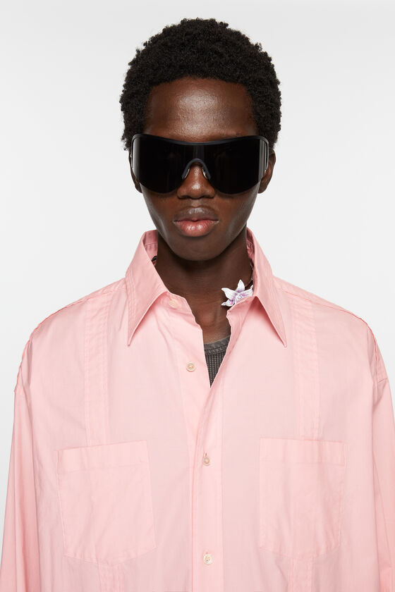 Acne Studios Tape-detail Classic-collar Shirt In Pink