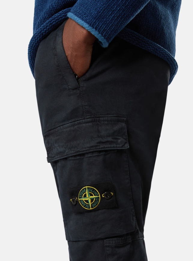 Stone Island Regular-tapered-fit Cargo Pants With Elasticated Waistband In Blue