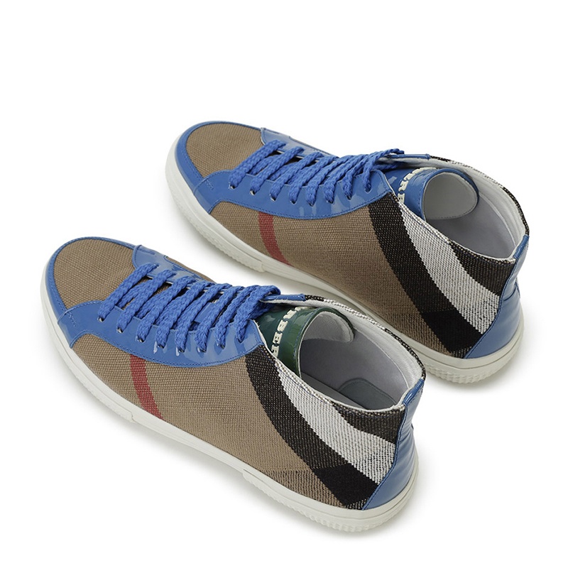Burberry Checkered High-top Casual Shoes In Multicolor