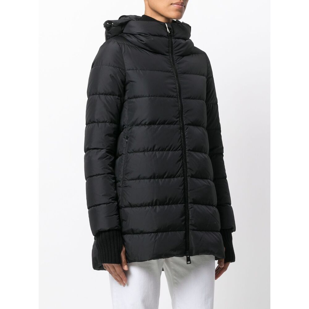 Herno Long Black Down Jacket With Hood In Nylon Woman In Black