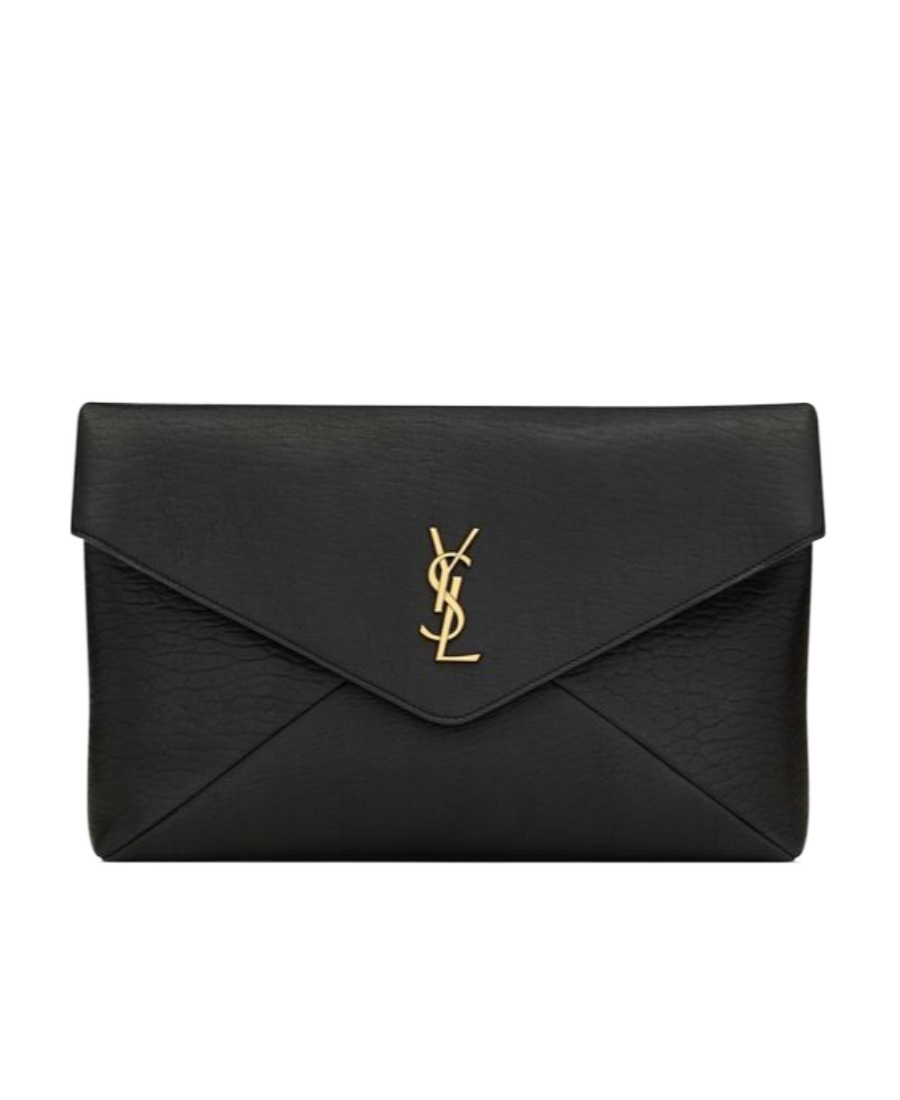 Saint Laurent Cassandre Envelope Pouch In Black