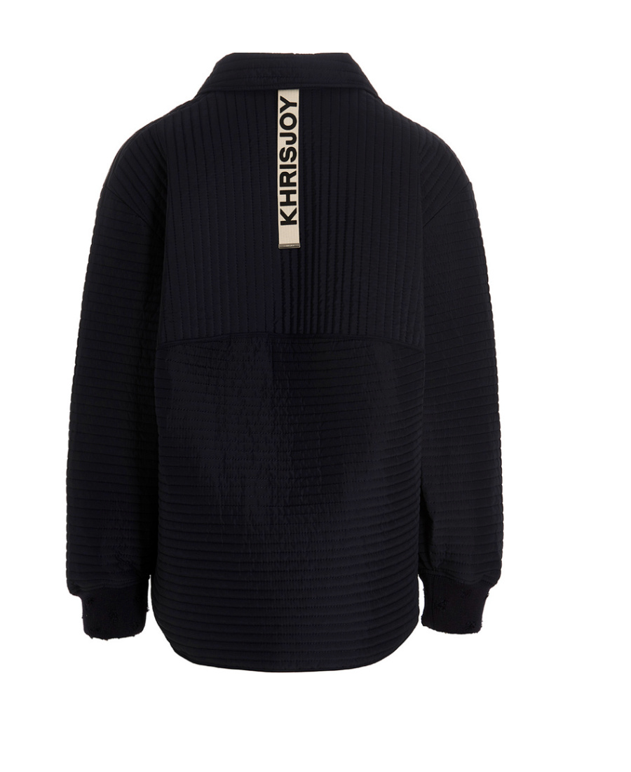 Khrisjoy Navy Blue Chore Quilted Down Jacket In Black