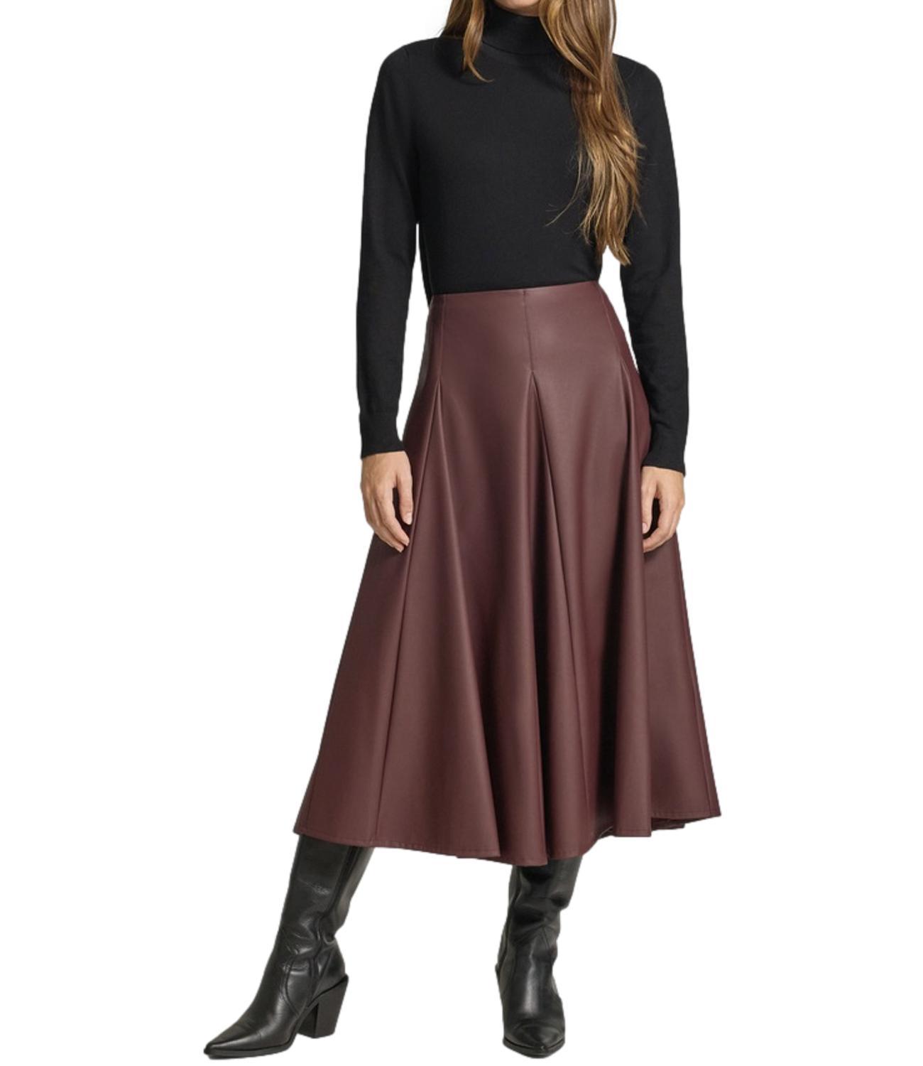 Max Mara Pleated Midi Skirt In Brown