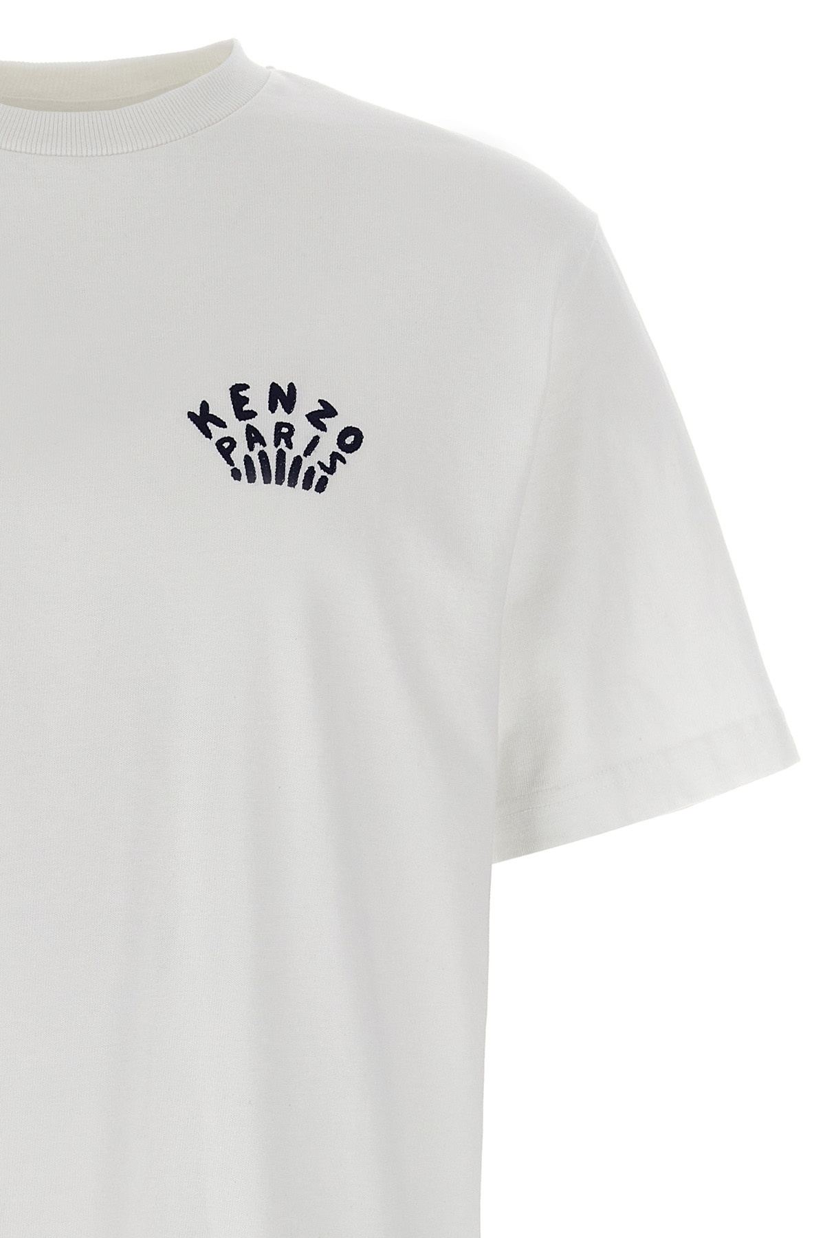 Kenzo White T-shirt With Logo On The Front And Maxi Logo On The Back In White