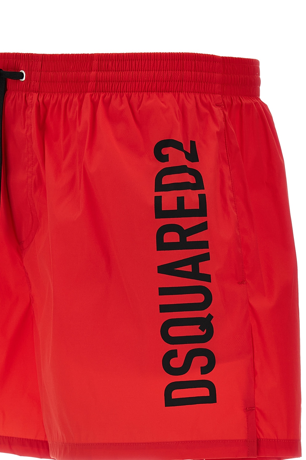 Dsquared2 Swim Trunks Mid-length Elastic Waistband In Red