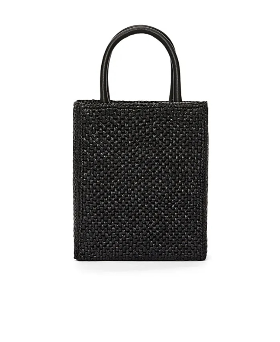 Loewe Standard A5 Tote Bag In Raffia In Black