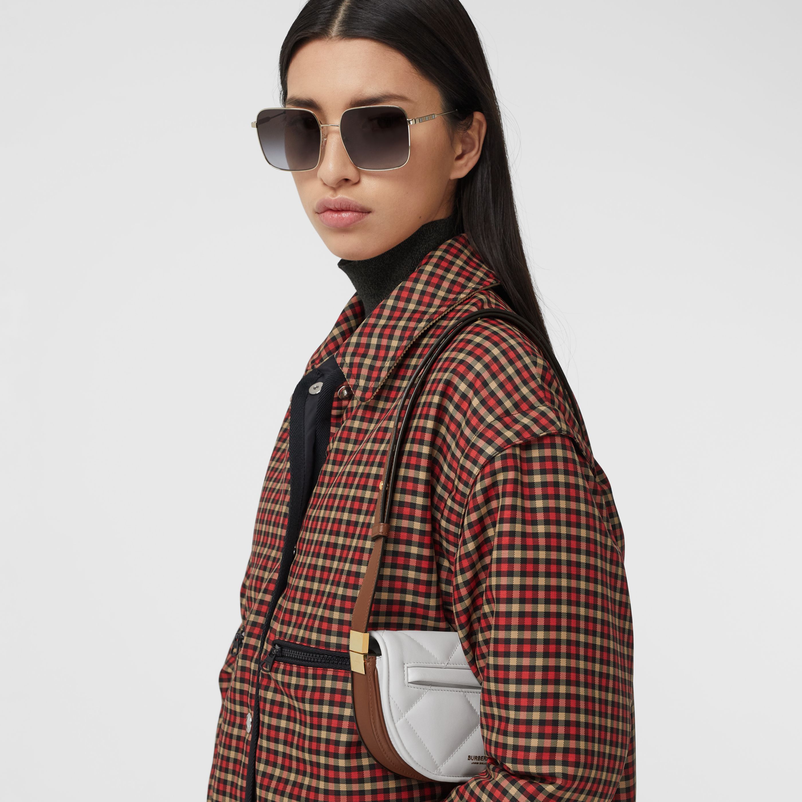 Burberry Mini Quilted Olympia Bag In White