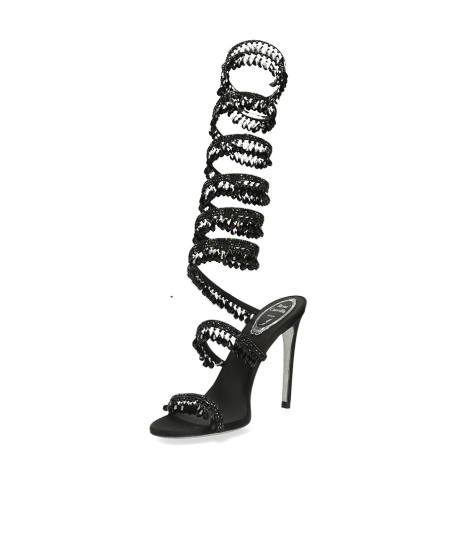René Caovilla Open-toed High-heeled Sandals In Black