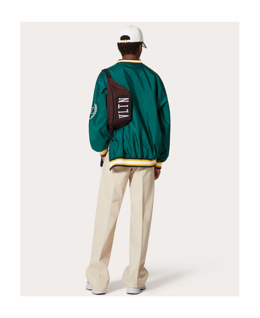 Valentino Vltn Nylon Belt Bag In Black