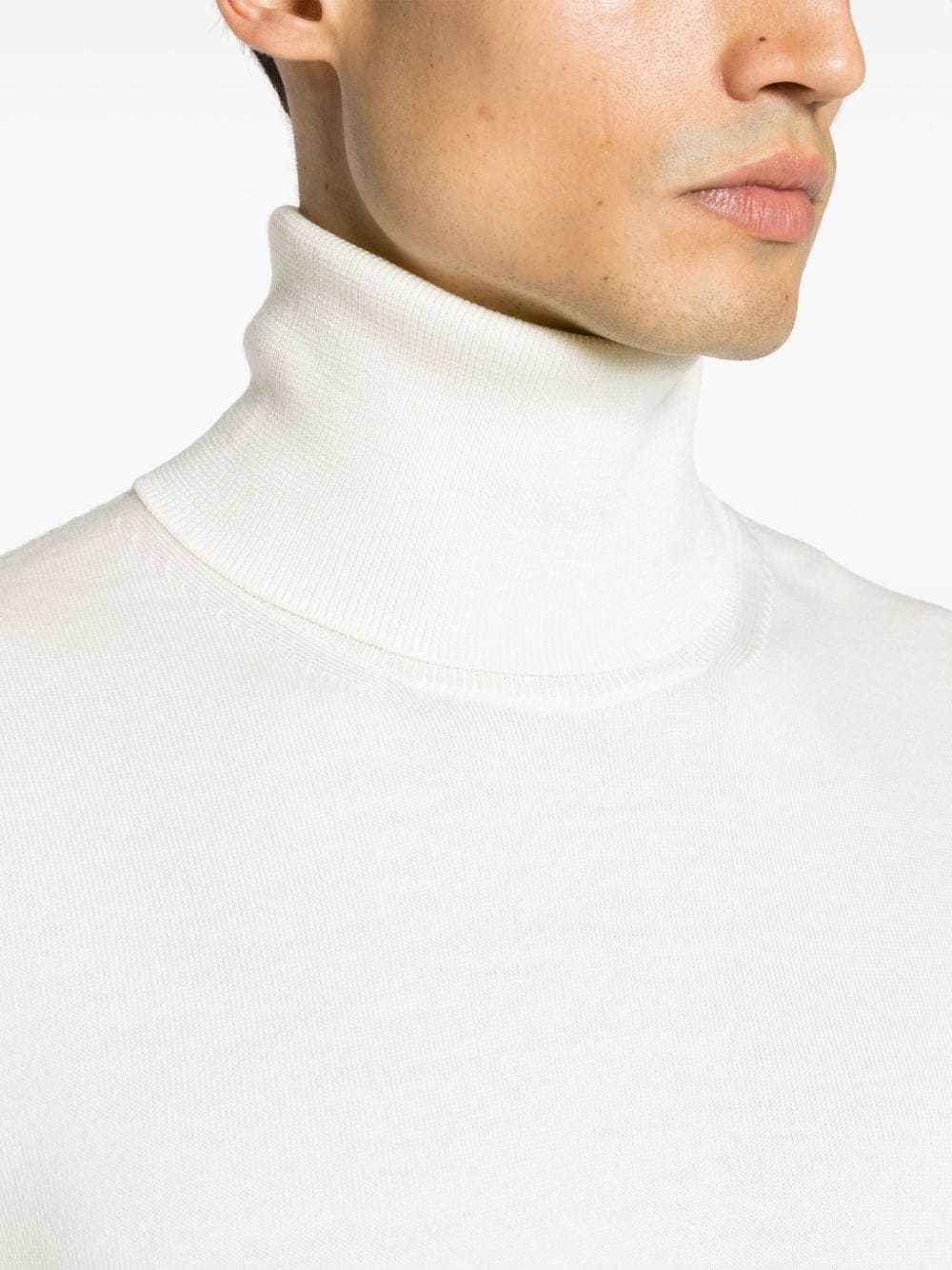 Jil Sander Roll-neck Wool Jumper In White