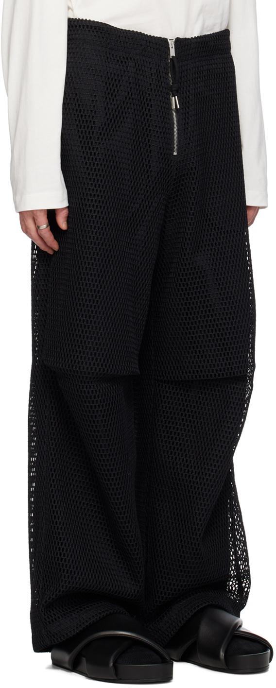 Jil Sander Open-knit Loose-fit Trousers In Black