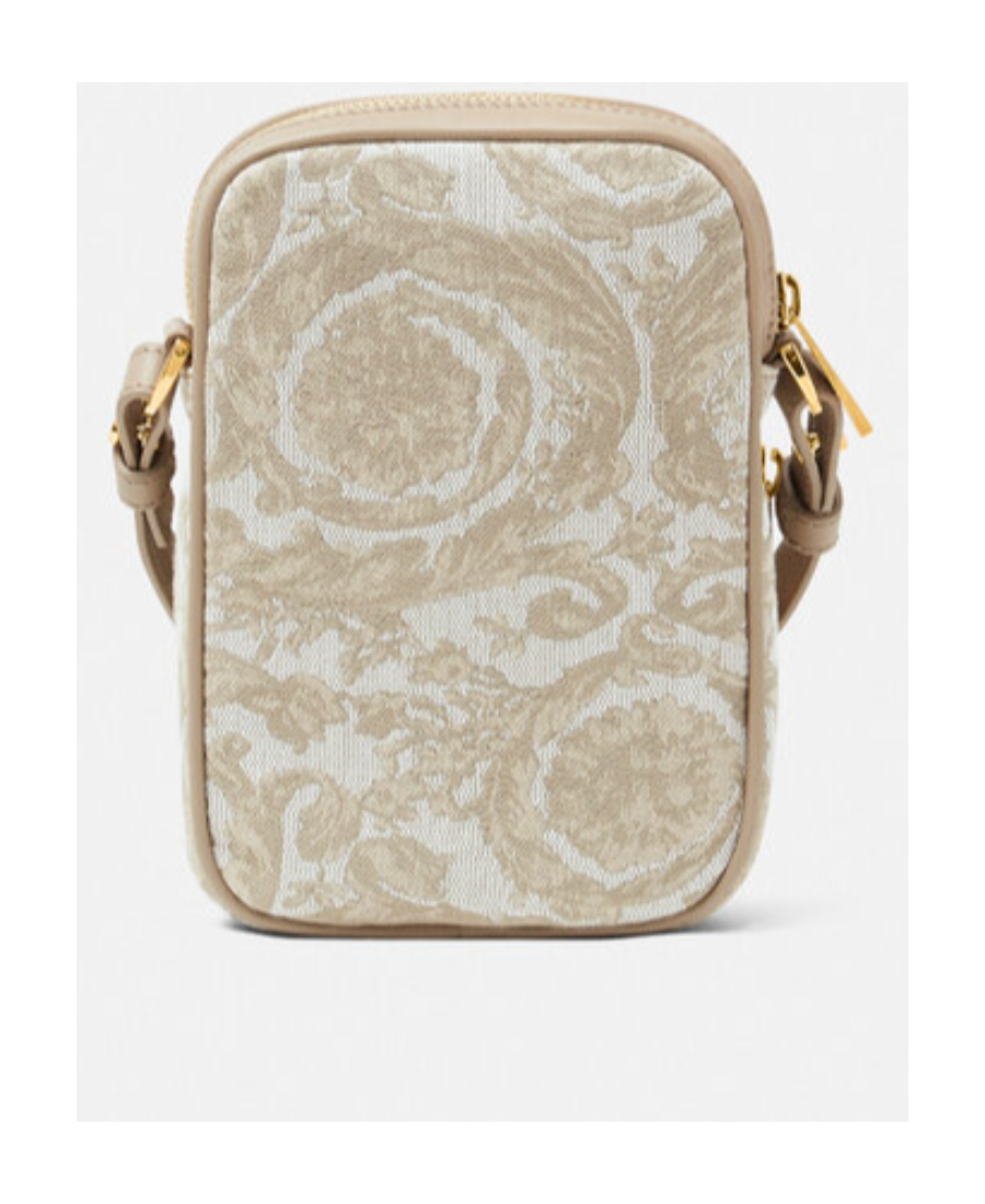 Versace Barocco Athena Zip-up Crossbody Bag In Nude