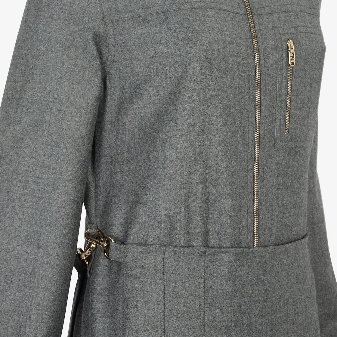Fendi Grey Wool Jumpsuit In Gray