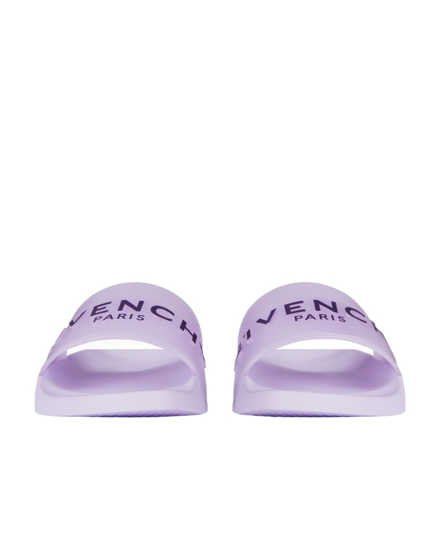 Givenchy Paris Transparent Flat Sandals In Purple