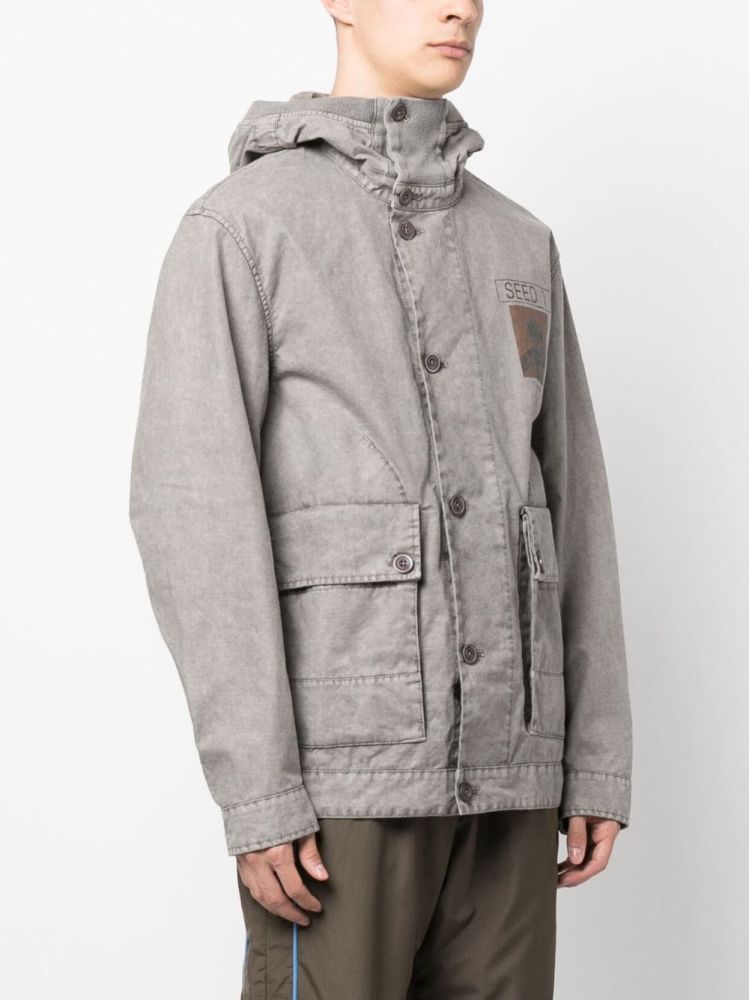 C.p. Company Gray Goggle Reversible Jacket In Gray