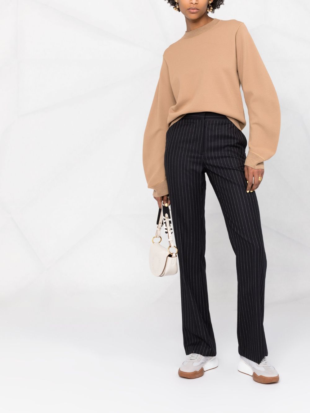 Stella Mccartney Compact-knit Jumper In Nude
