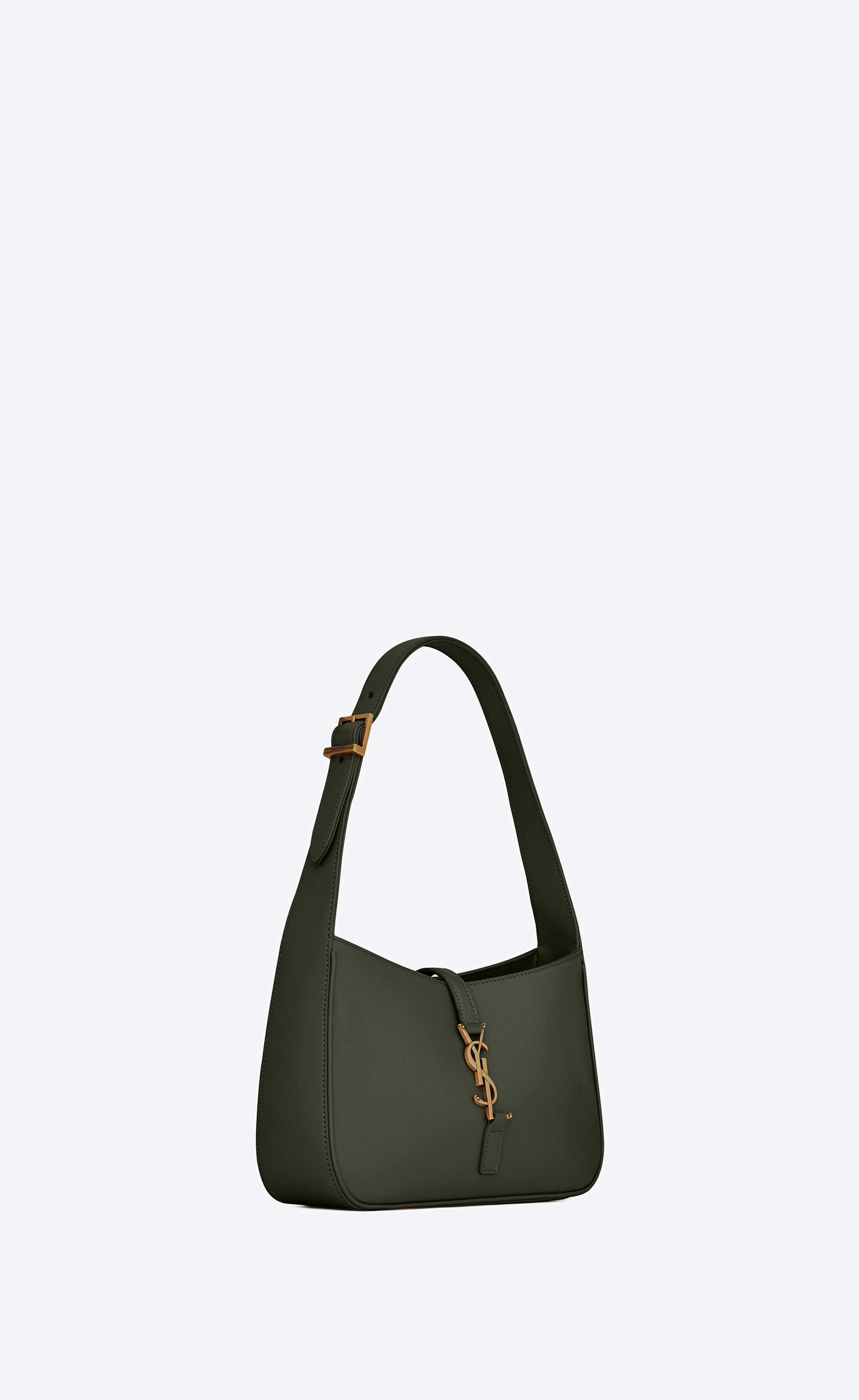 Saint Laurent Logo-plaque Shoulder Bag In Green