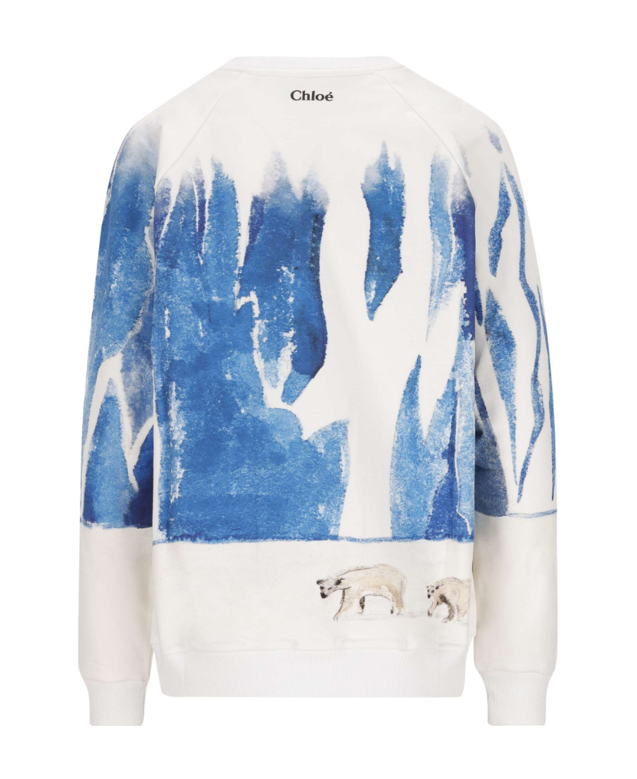 Chloé Graphic-print Crew-neck Sweatshirt In Blue