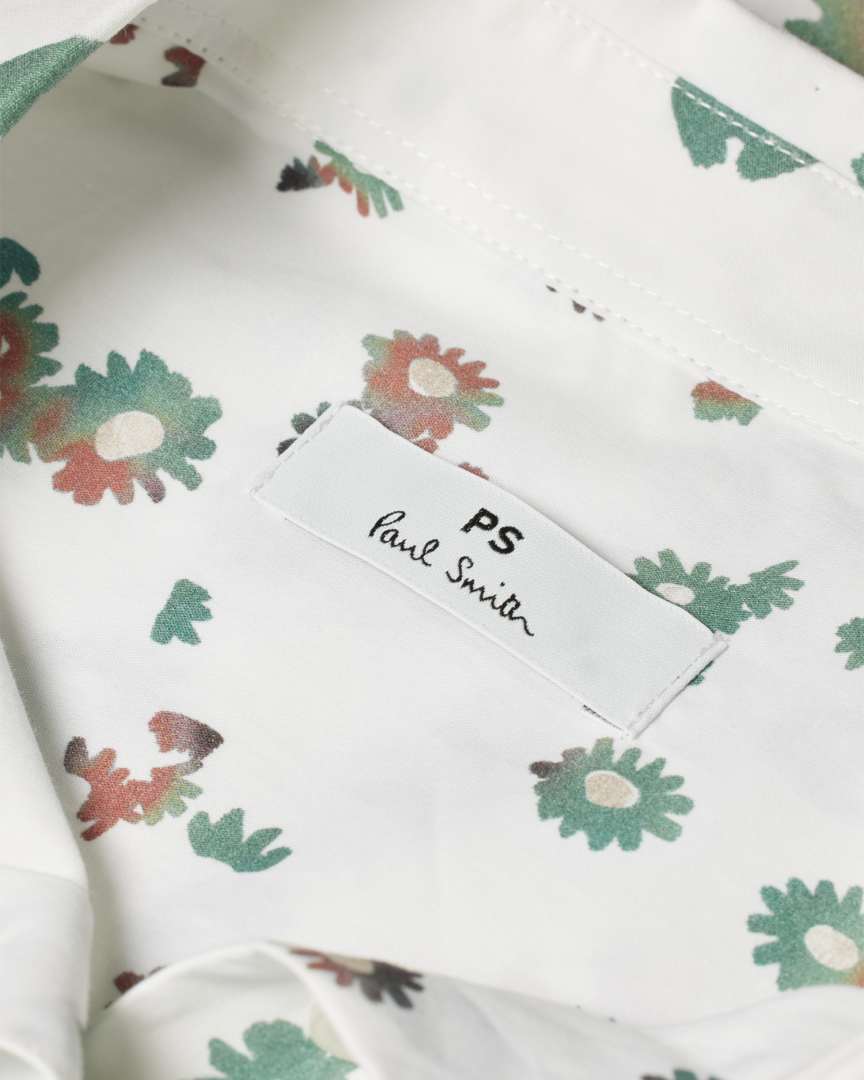 Ps By Paul Smith Ps Paul Smith Floral Print Cotton Shirt In White
