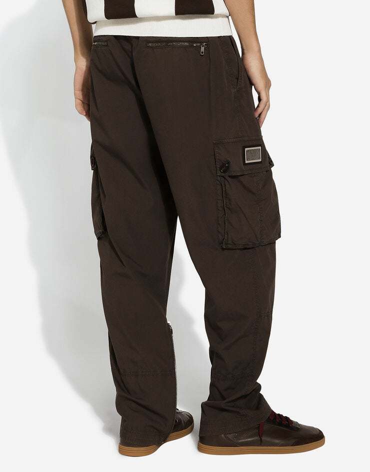 Dolce & Gabbana Black And White Cotton Track Pants In Black