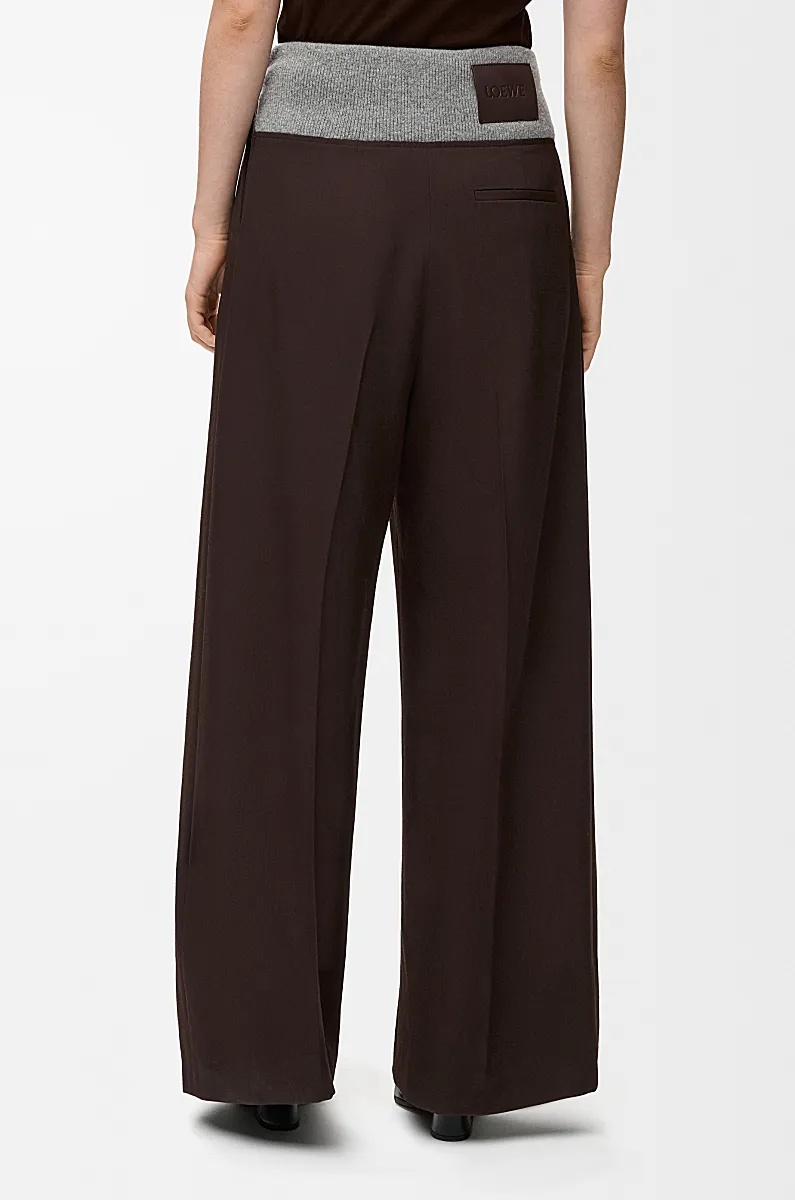 Loewe Trousers In Wool In Brown