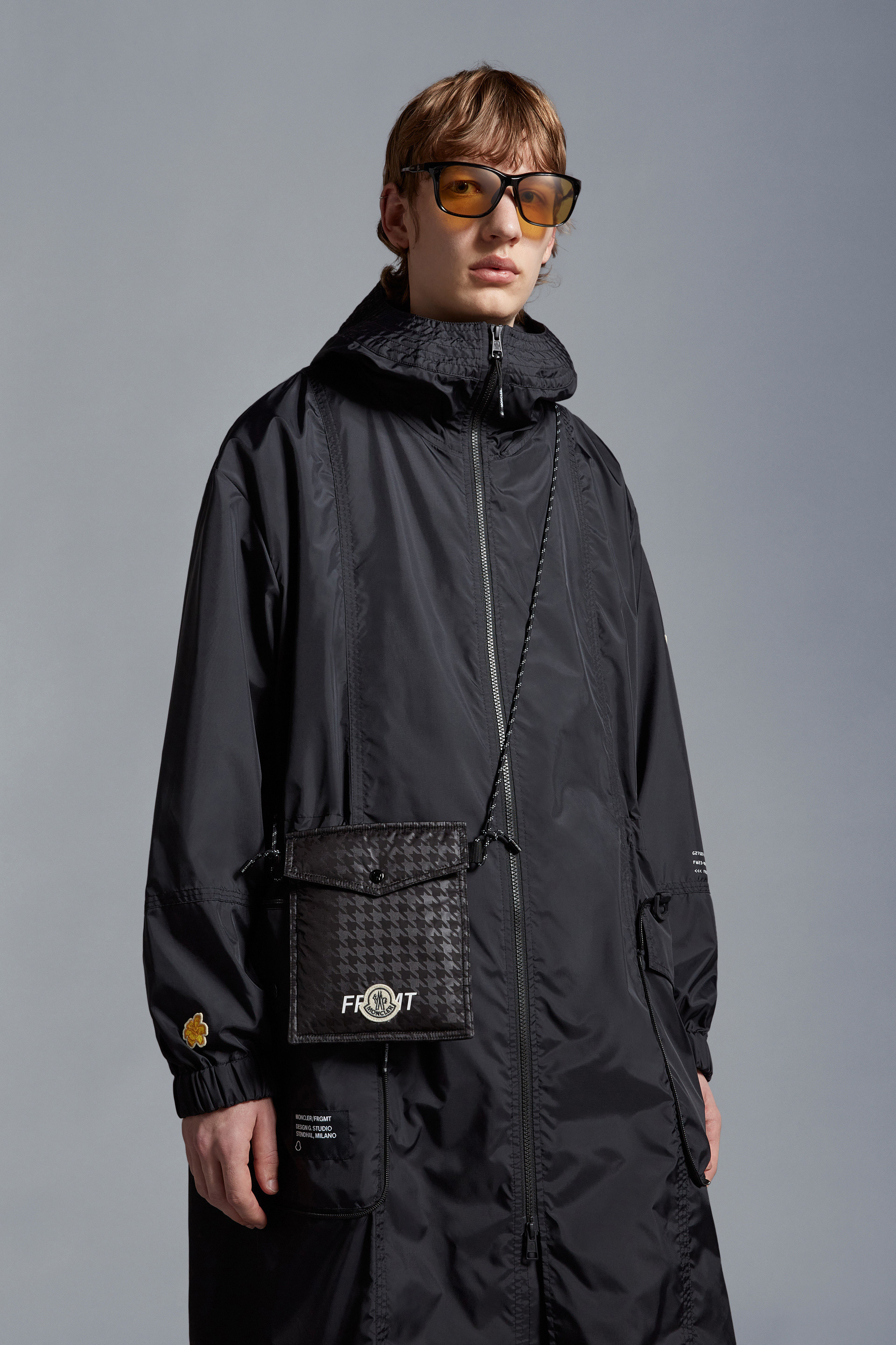 Moncler X Frgmt Logo-patch Messenger Bag In Black