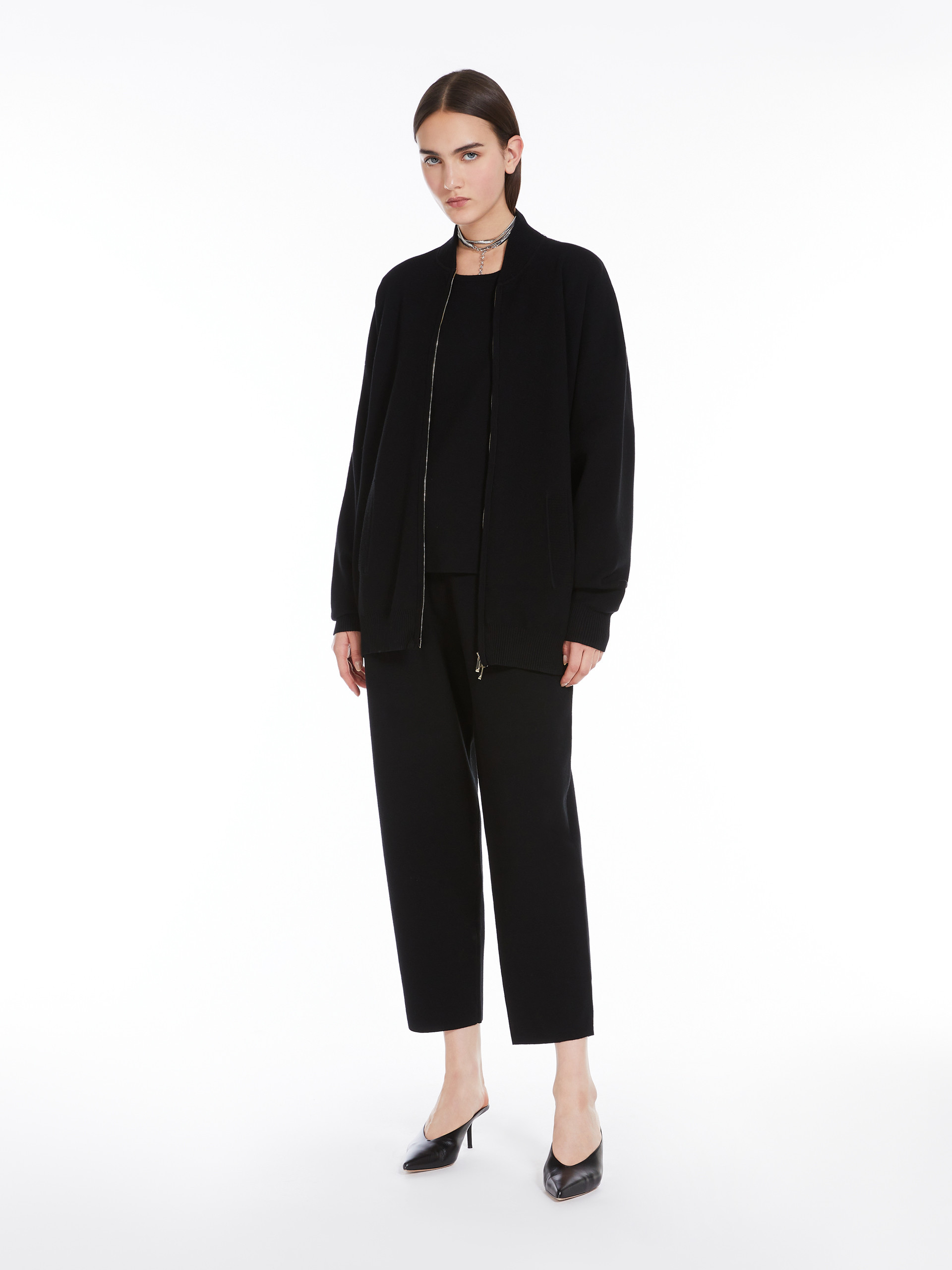 Shop Max Mara Straight Casual Pants In Black