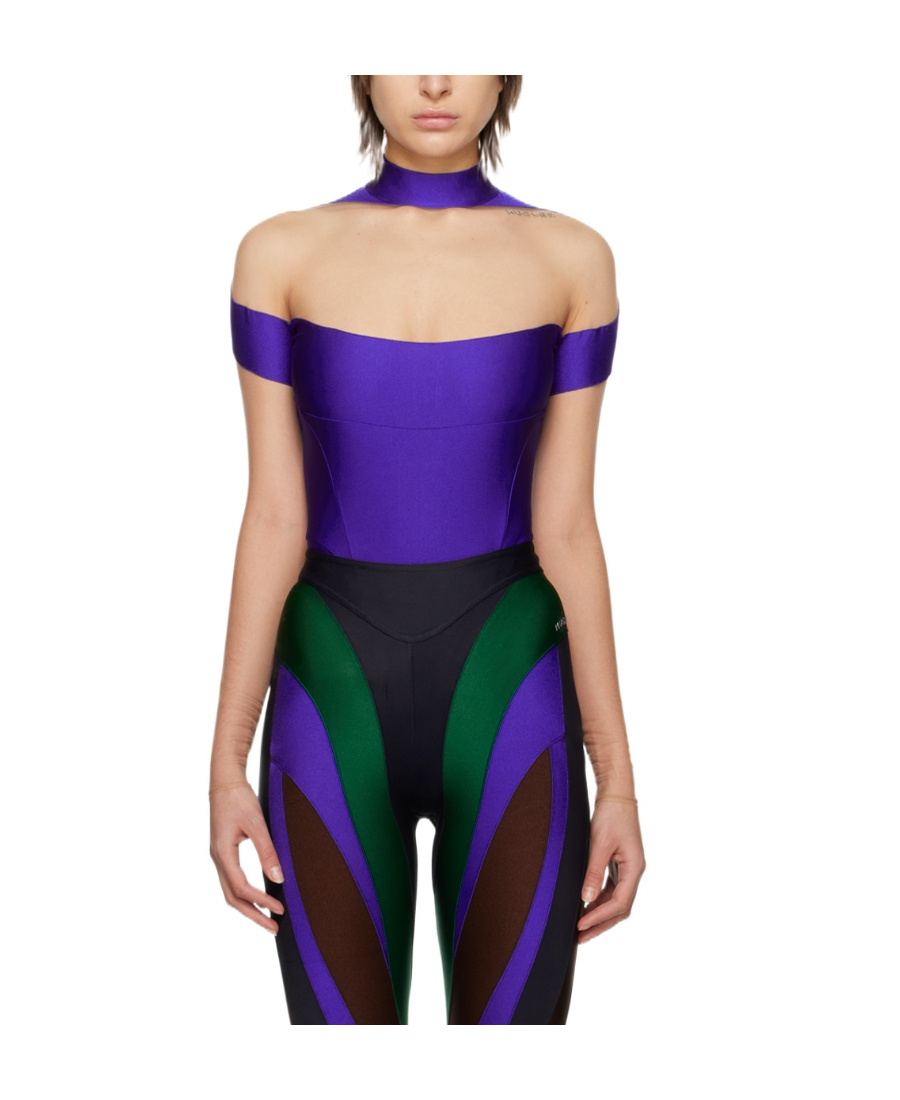 Mugler Illusion Long-sleeve Bodysuit In Multi