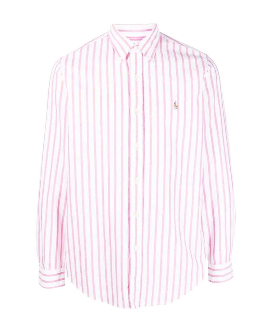 Polo Ralph Lauren Logo-embroidered Striped Shirt In White