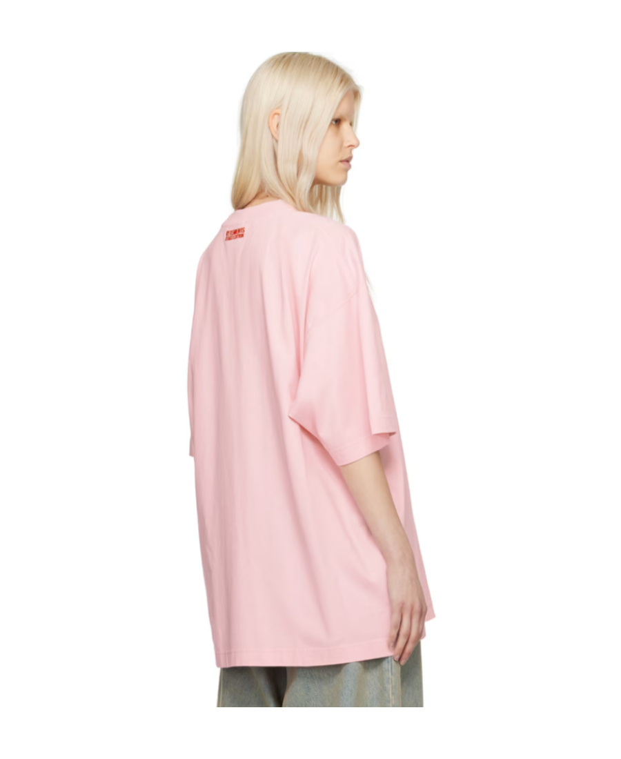 Vetements Slogan-print Cotton T-shirt In Pink