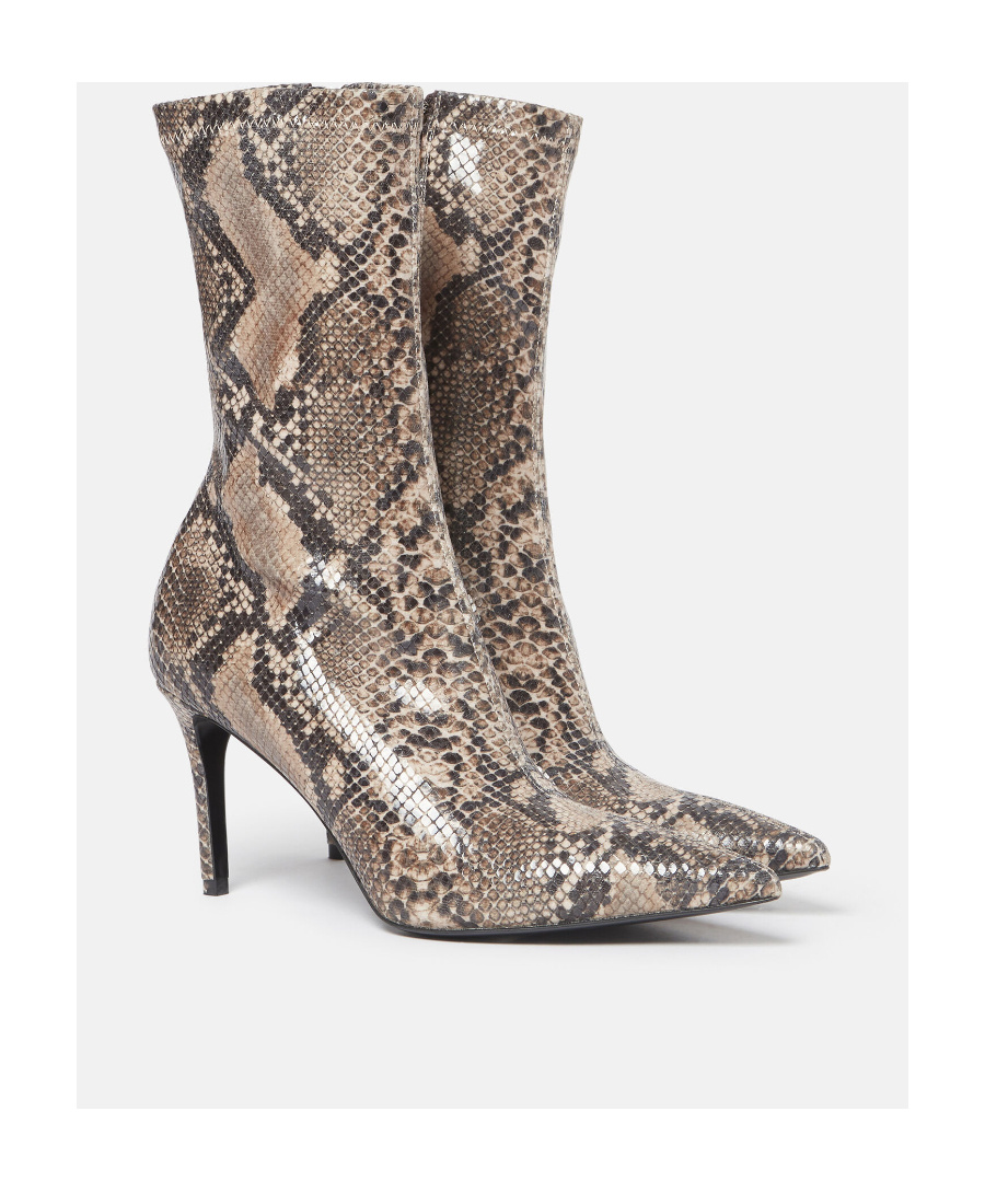 Stella Mccartney Stella Iconic Python-print Boots In Black