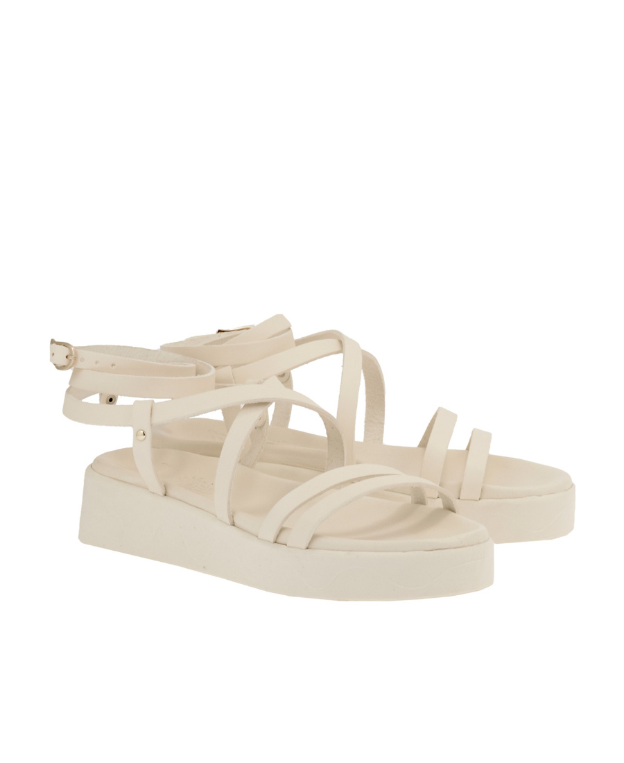 Ancient Greek Sandals Logo Flat Sandals In Nude