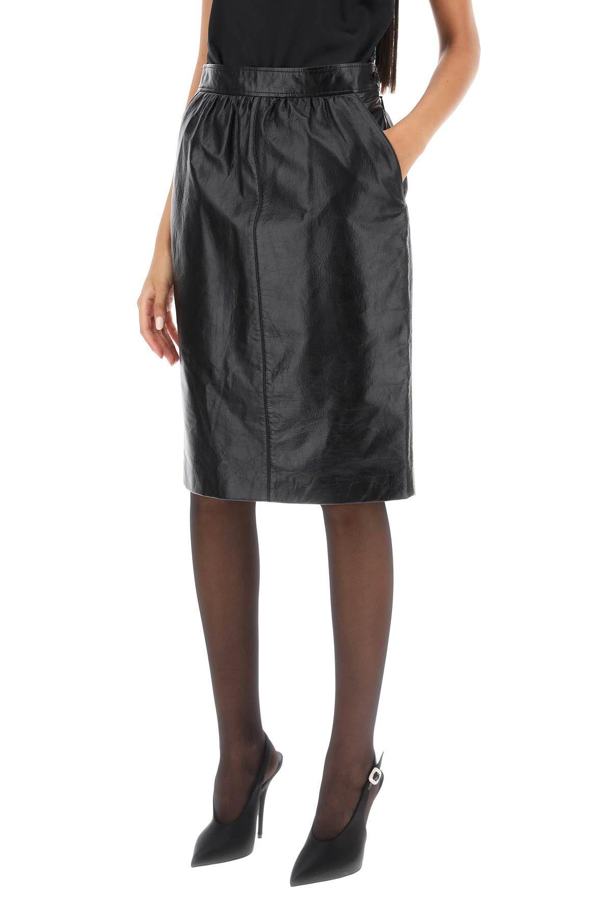 Saint Laurent High Waist Skirt In Black