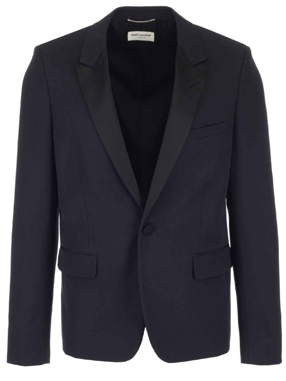Saint Laurent Peaked Lapel Two Piece Suit In Black