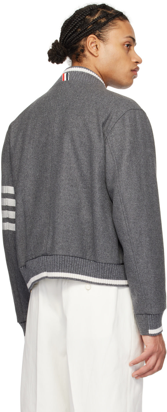 Shop Thom Browne 4-bar Stripe Bomber Jacket In Black