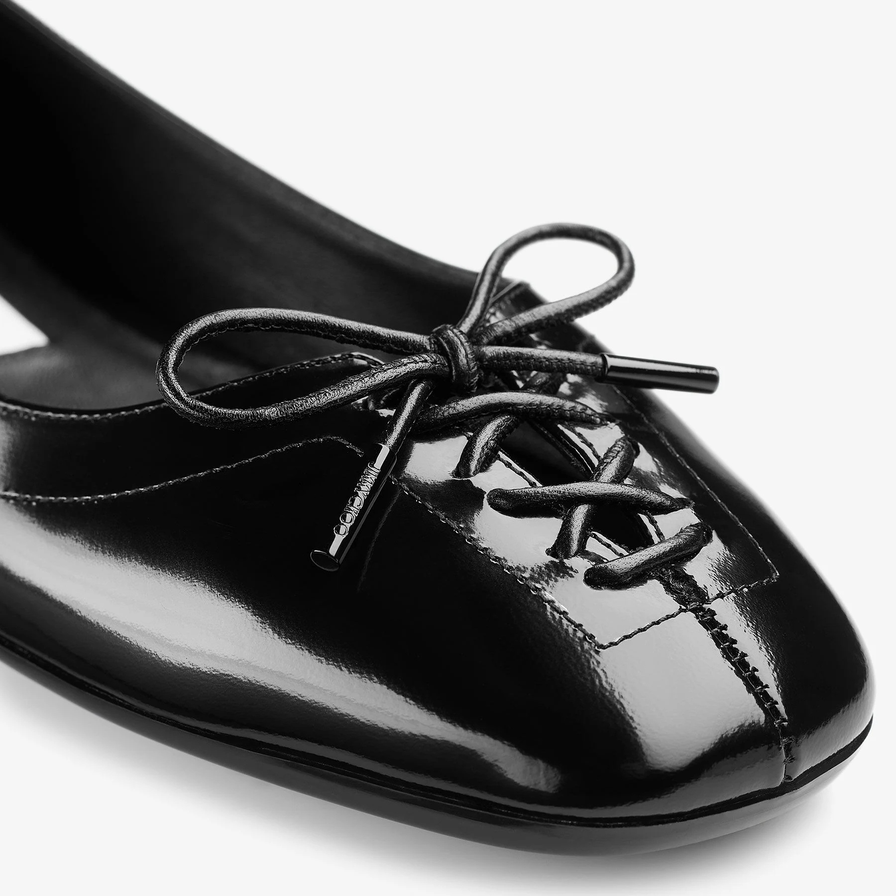 Jimmy Choo Scarlett Lace-up Bow Ballerina Flats In Black