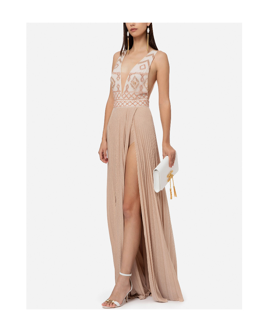 Elisabetta Franchi Dress Woman Color Blush Pink In Nude