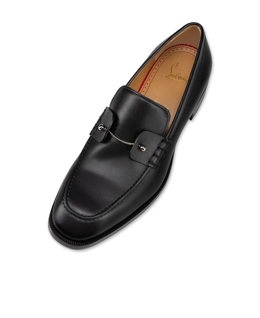 Christian Louboutin Round Toe Loafers Featuring Buckle Detail In Black