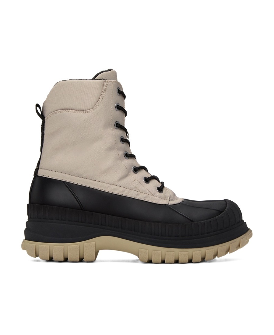 Ganni Lace-up Snow Boots In Nude