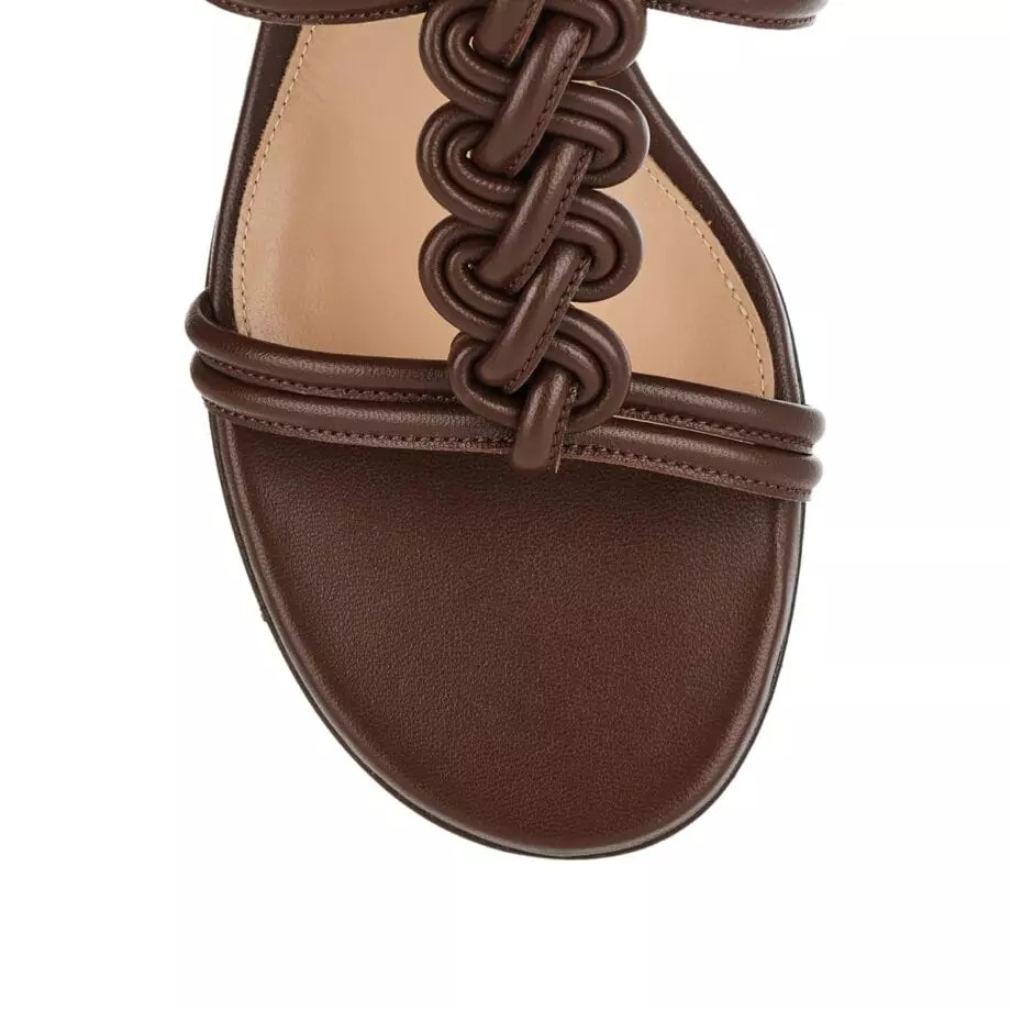 Gianvito Rossi Braided Napa T-strap Sandals In Multicolor