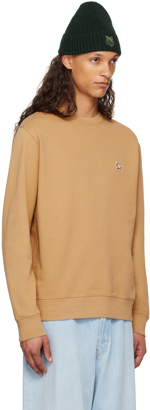 Maison Kitsuné Sweatshirt With Logo Patch In Nude