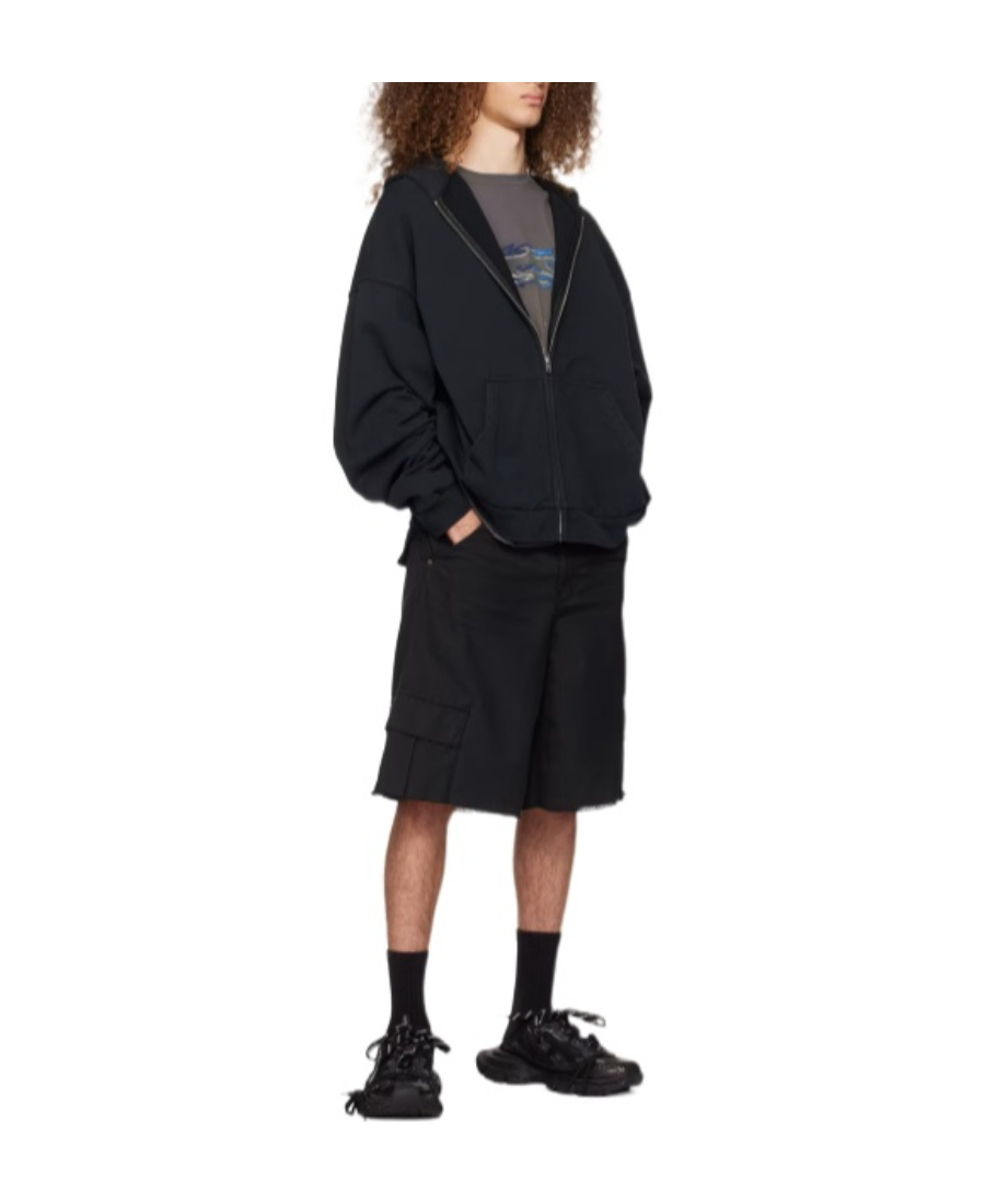We11 Done Spiked Zip-up Hoodie In Black