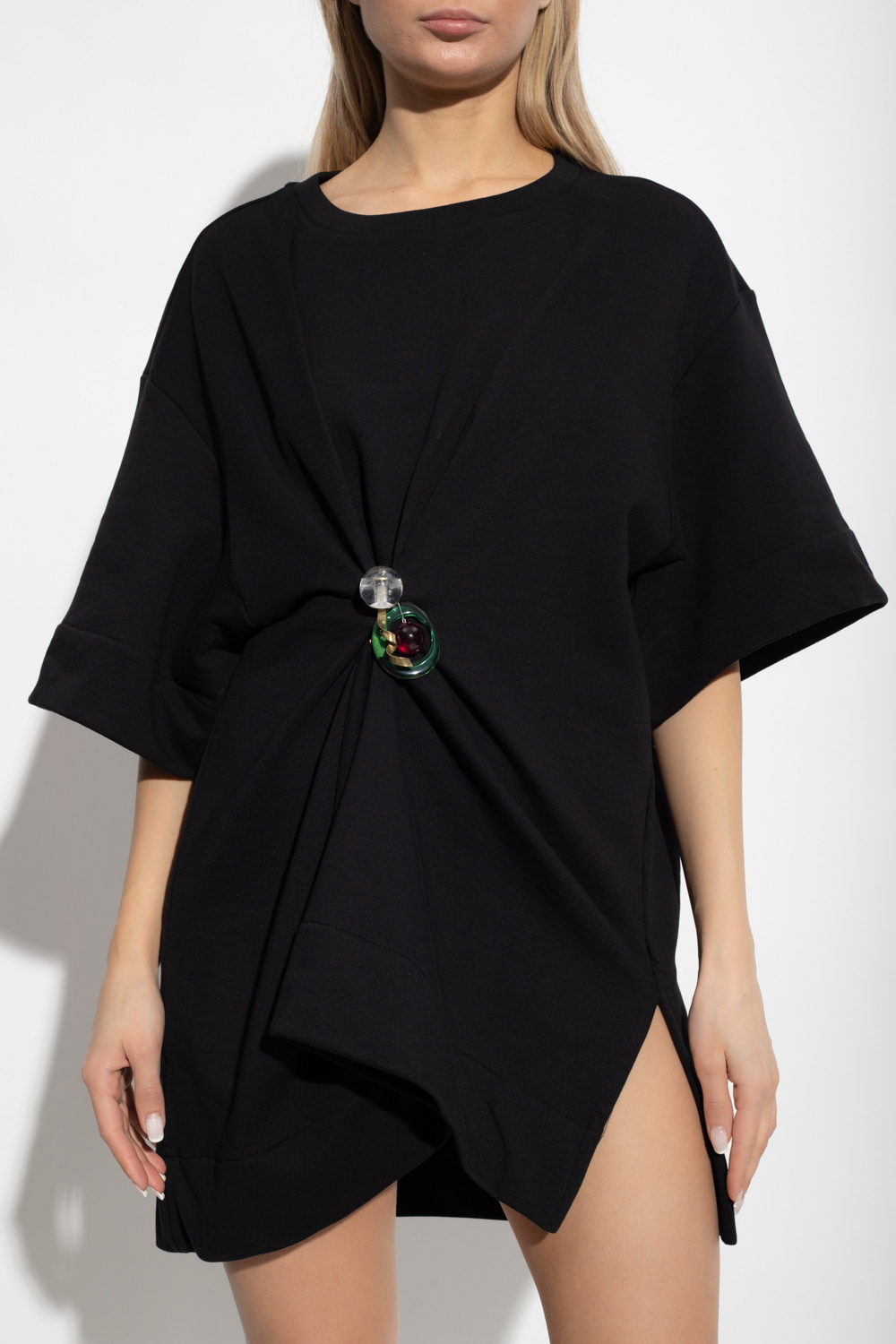 Dries Van Noten Round-collar Short-sleeve Blouse In Black