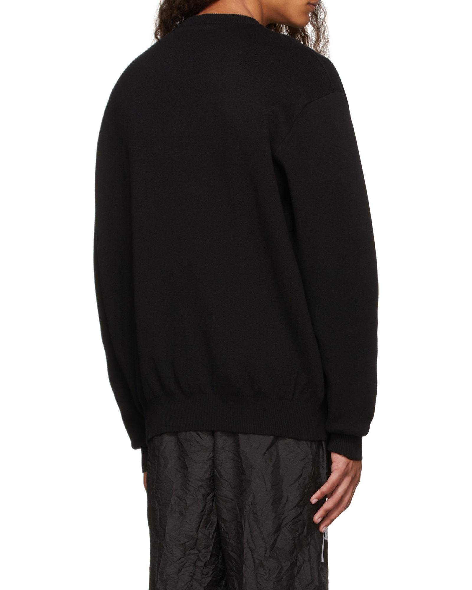Heron Preston Logo Intarsia Cotton Knit Sweater In Black