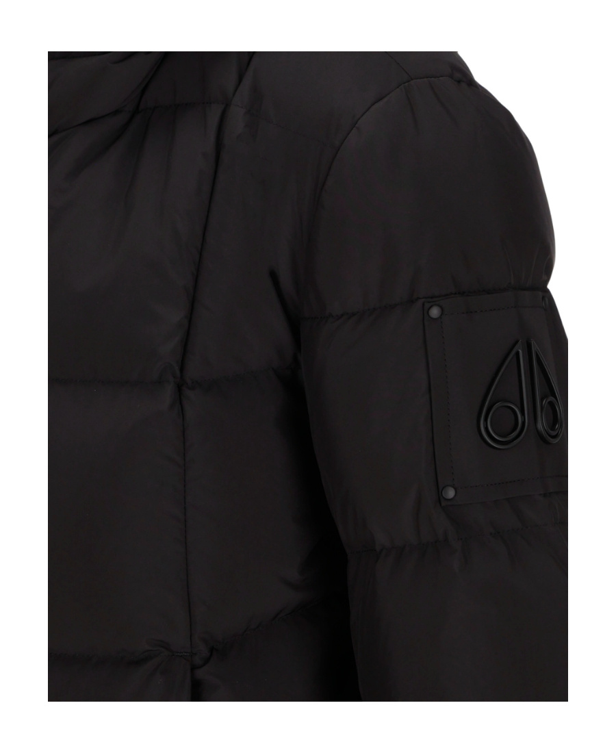 Moose Knuckles Black Nylon Down Jacketâ In Black