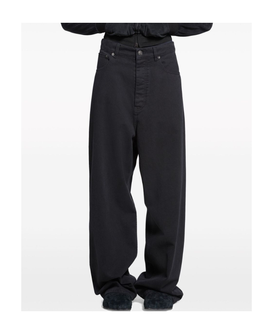 Balenciaga Wide-leg Baggy Jeans In Black