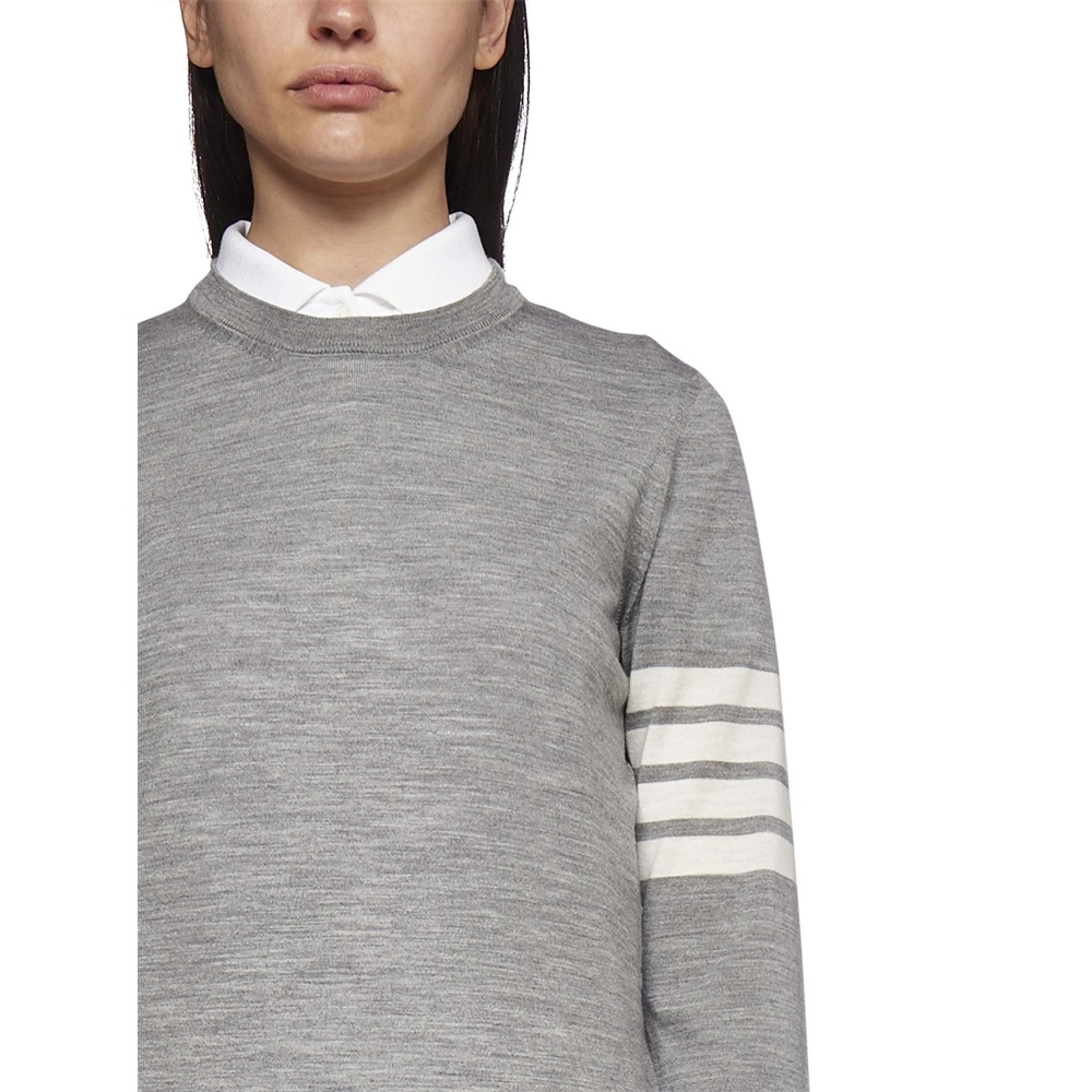 Thom Browne 4-bar Merino Jumper In Gray