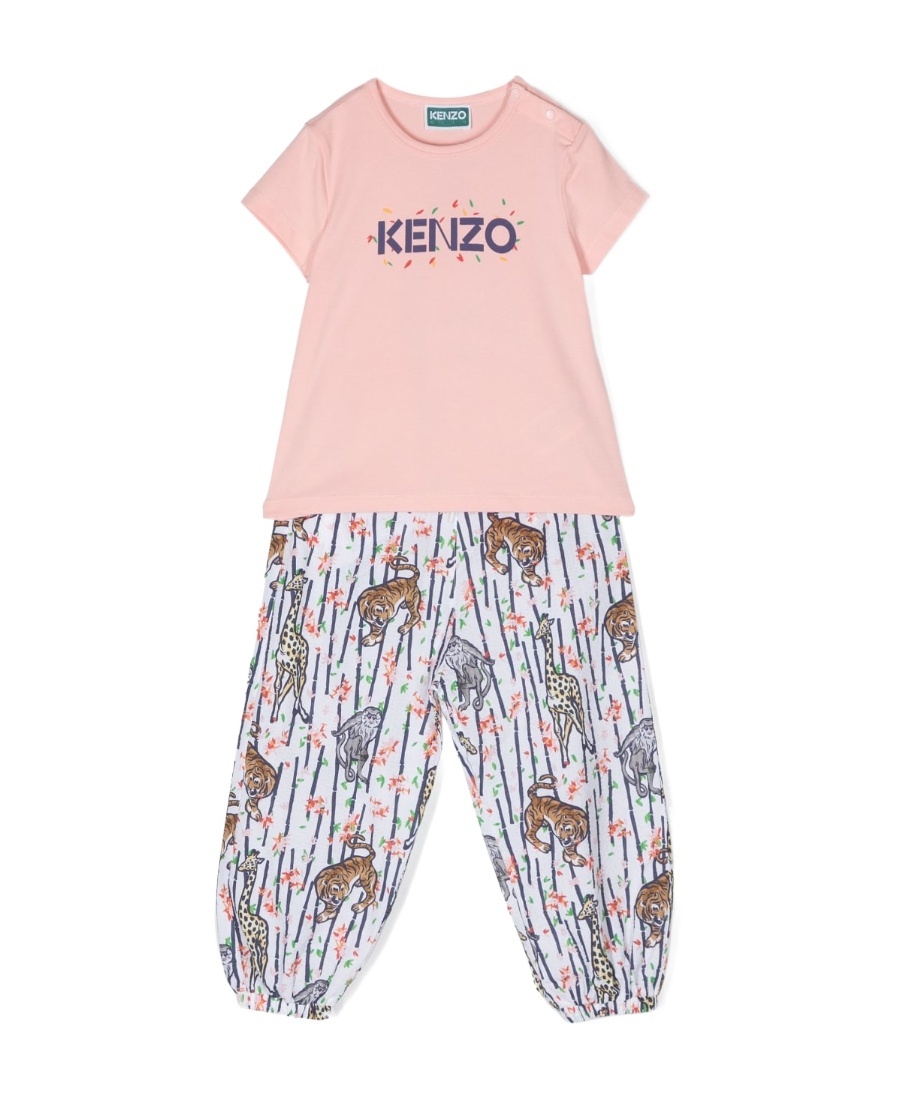 Kenzo Jungle-print Pants In Pink